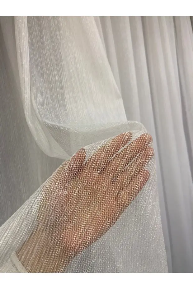 Rüyaper Keten Tül Perde Ütü Istemez Şantuk Ekru